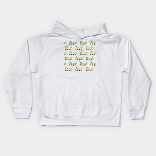 Rainbow words love Kids Hoodie